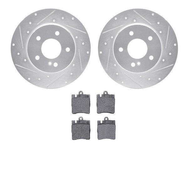 Dynamic Friction Co 7302-63085, Rotors-Drilled and Slotted-Silver with 3000 Series Ceramic Brake Pads, Zinc Coated 7302-63085